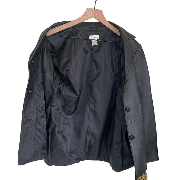 Preswick and Moore Women’s Black Leather Jacket Blazer Size Medium Soft Leather - Picture 3 of 8
